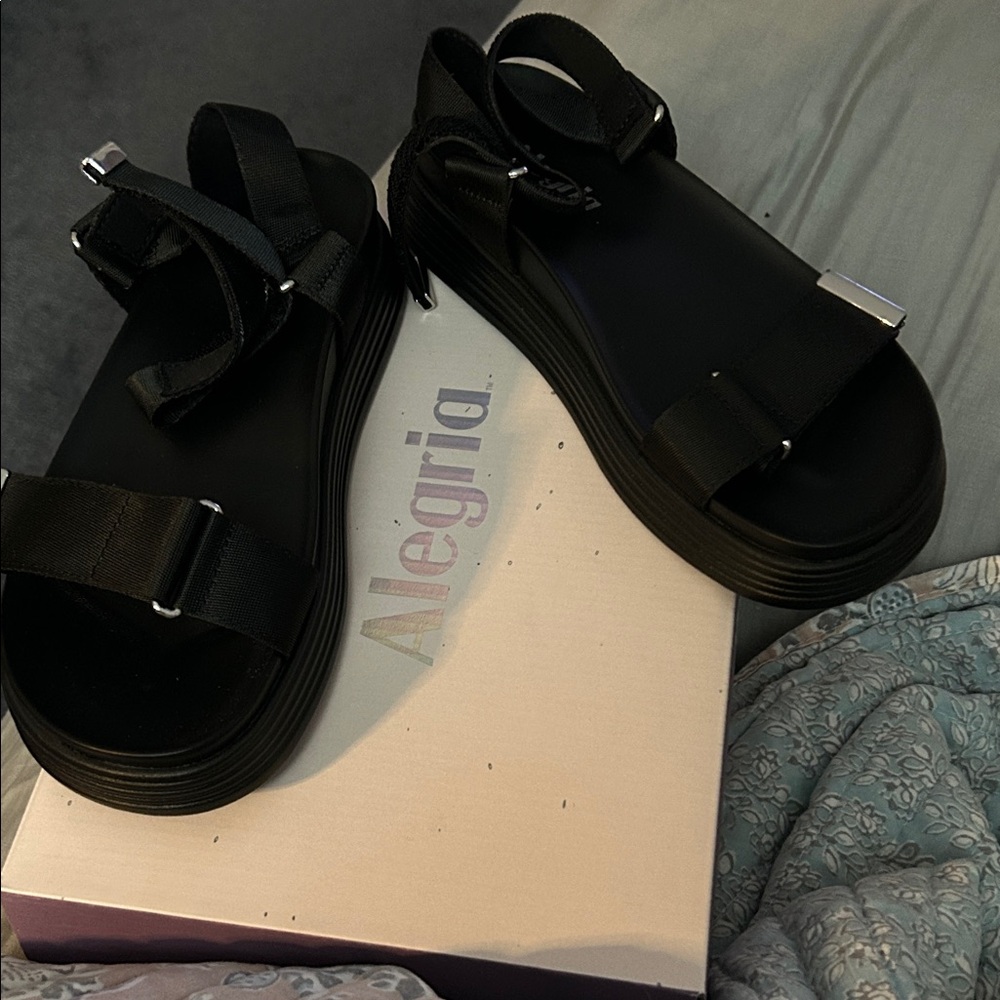 Alegria Black Platform Sandals